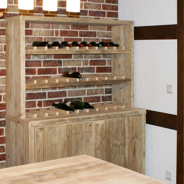 Sideboard aus Bauholz | Aufsatzregal | Flaschenlagerung | Bauholzmöbel | timbeer classics