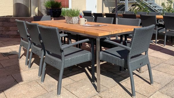 Bauholz-Tisch | Metallgestell | Gastro-Tisch | outdoor | Beckum