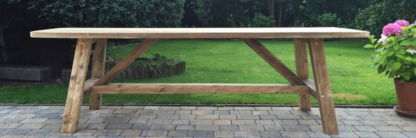 Bauholz-Tafeltisch | Terrassentisch | Gartentisch | Bauholzmöbel | Gerüstholz-Möbel | timber classics
