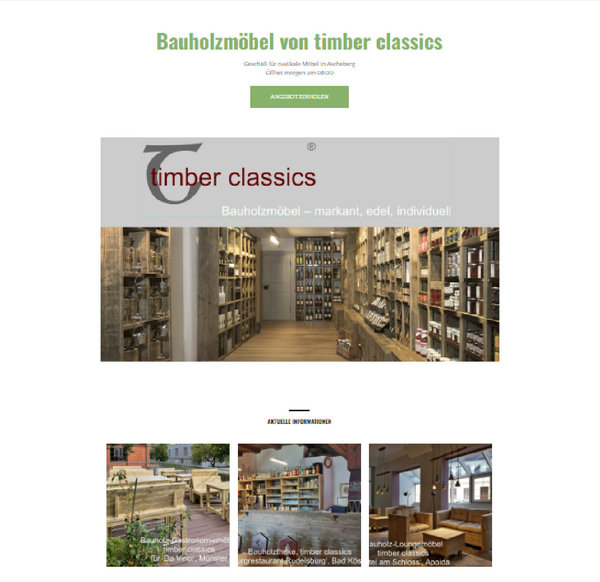 Bauholzmöbel von timber classics | Ladeneinrichtung | Gastronomie-Einrichtung