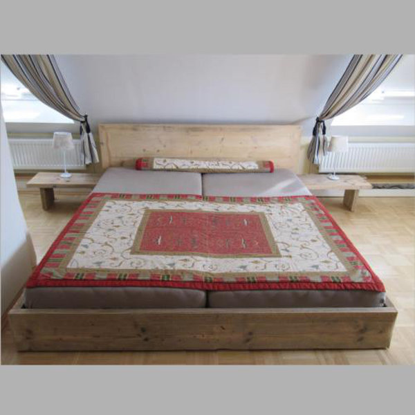 Bauholz-Bett, niedrig, Standard