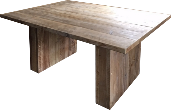 Bauholz-Tisch, Säulentisch