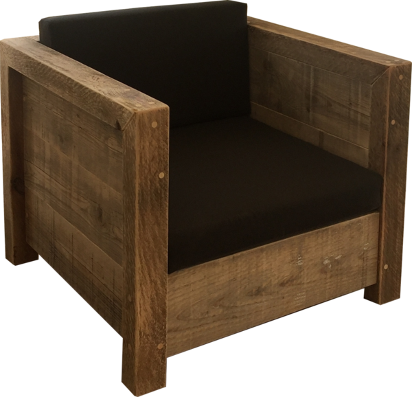 Lounge-Sessel aus Bauholz, Kantholzrahmen